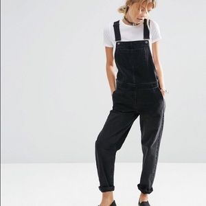 ASOS DESIGN black denim overalls